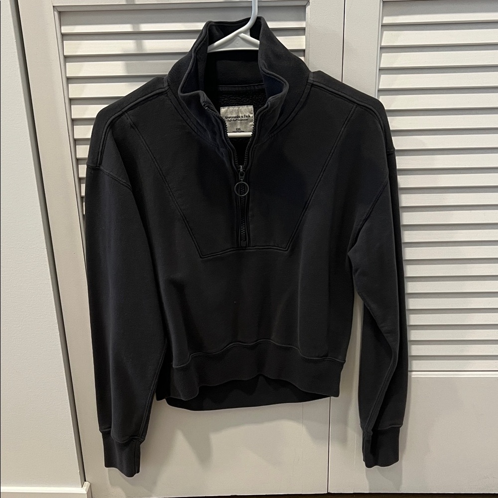 Abercrombie & Fitch Women's dark gray Half-Zip Sweatshirt